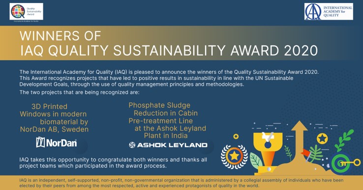 Quality Sustainability Award 2020